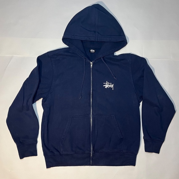 Stussy Navy Hoodie Mens M - Picture 2 of 2
